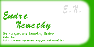 endre nemethy business card